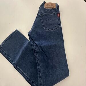 Little big pioneer blue denim jeans  26x34 Euc straight leg button fly
